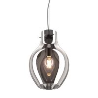 LAMPA WISZĄCA LAMPA WEWNĘTRZNA BRESSO PENDANT P19066A-D28 ZUMA LINE E27  SZKŁO  Transparentny czarny