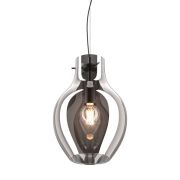 LAMPA WISZĄCA LAMPA WEWNĘTRZNA BRESSO PENDANT P19066A-D28 ZUMA LINE E27  SZKŁO  Transparentny czarny