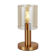 Lampa stołowa SARDO TB-5581-1-BRO+AMB Italux Mosiężna podstawa bursztynowy klosz