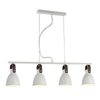 Lampa wisząca Tessio 4 AZzardo AZ1282  z metalu oraz skóry, klosze mają kolor biały nowoczesna