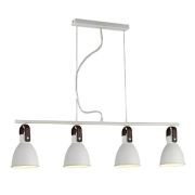 Lampa wisząca Tessio 4 AZzardo AZ1282  z metalu oraz skóry, klosze mają kolor biały nowoczesna