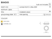 Lampa wpuszczana Biagio AZzardo NC571- G techniczna złoty kolor okrągła AZ1493 IP44 - 3