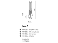 Lampa wisząca Izza 5  amber AZzardo MD1288A-5SO AZ1231 bursztynowe klosze w kształcie kielichów nowoczesny - 2