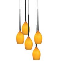 Lampa wisząca Izza 5  amber AZzardo MD1288A-5SO AZ1231 bursztynowe klosze w kształcie kielichów nowoczesny
