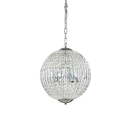 Lampa wisząca LUXOR SP6 Ideal Lux  092911   klosz w kształcie kuli z ciętych kryształków 