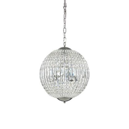 Lampa wisząca LUXOR SP6 Ideal Lux  092911   klosz w kształcie kuli z ciętych kryształków 