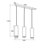 Lampa wisząca LINEA 1486 Argon 3 tuby złote E27 - 2