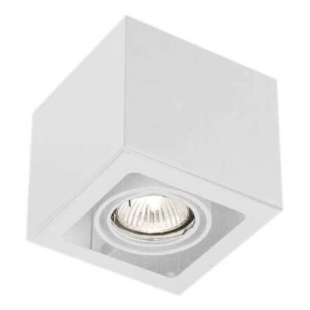 Lampa sufitowa plafon AWA 1135 bi z metalu w kolorze białym nowoczesna prostokątna GU10