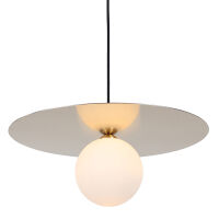 Lampa wisząca SPOLETTO PND-201923-1 Italux ZŁOTO-BIAŁA nowoczesna ODBIJAJĄCA ŚWIATŁO ALUMINIUM/SZKŁO G9