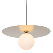 Lampa wisząca SPOLETTO PND-201923-1 Italux ZŁOTO-BIAŁA nowoczesna ODBIJAJĄCA ŚWIATŁO ALUMINIUM/SZKŁO G9
