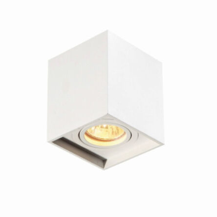 LAMPA SUFITOWA HAMAL 031/1 BIAŁA LUB CZARNA KOSTKA O WYSOKOŚCI 10CM NOWOCZESNA TECHNICZNA GU10 IP20