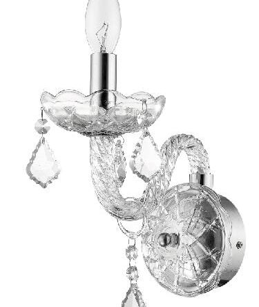 KINKIET Cristallo TRANSPARENTNY light prestige METAL / SZKŁO E14 / 60W