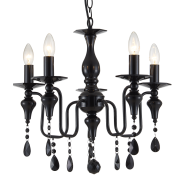 Lampa wisząca Muscat - P05717BK COSMO light Klasyka w nowoczesnym wydaniu urozmaicona kryształkami CZARNA