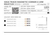 Oprawa narożna do szyny SAGA 30 TRACK MAGNETIC CORNER A 24W MILKY 120 CZARNA 4000K/3000K - 5