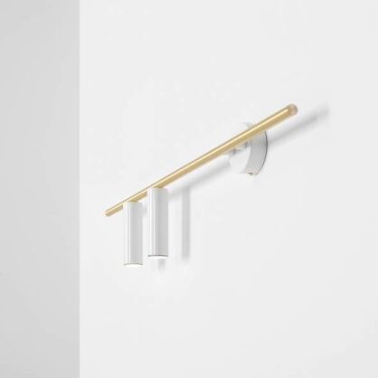 Minimalistyczny kinkiet TREVO 2 WHITE BRASS (left) 1097D40 mosiądz tuby