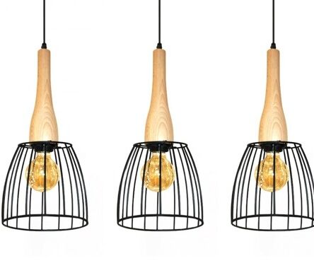 Lampa wisząca Terata 3 black/wood AZ2949