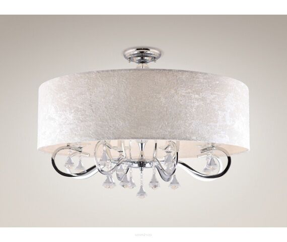 Plafon Amsterdam C0060 Maxlight abażur ecru nowoczesna elegancka 60 cm średnicy kryształki