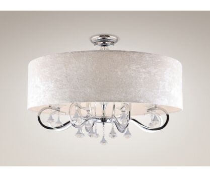 Plafon Amsterdam C0060 Maxlight abażur ecru nowoczesna elegancka 60 cm średnicy kryształki
