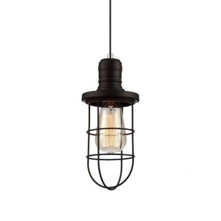 Lampa wisząca Synthia MDM2273-1 Italux styl vintage lampa ma kolor czarny klosz jest z drutu o nietypowym kształcie