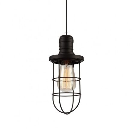 Lampa wisząca Synthia MDM2273-1 Italux styl vintage lampa ma kolor czarny klosz jest z drutu o nietypowym kształcie