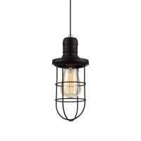 Lampa wisząca Synthia MDM2273-1 Italux styl vintage lampa ma kolor czarny klosz jest z drutu o nietypowym kształcie