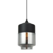 Lampa wisząca MOLINA MDM-2377/1 BK+SG Italux NOWOCZESNA CHROM  / DYMIONE SZKŁO TUBA 