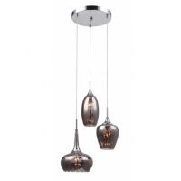 Lampa wisząca  Marano MDM2289/3A Italux  styl nowoczesny lampa ma kolor chromu klosze z dymionego szkła podsufitkna na kole