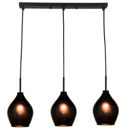 Lampa wisząca Kuala Lumpur -P03571BK Szklane klosze o opływowym kształcie NOWOCZESNY STYL