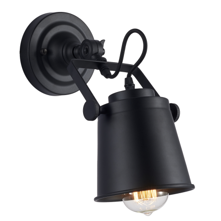 Lampa ścienna Detroit - W01758BK w stylu loftowym, vintage metalowe elementy w kolorze czarnym