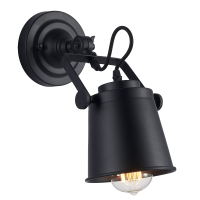 Lampa ścienna Detroit - W01758BK w stylu loftowym, vintage metalowe elementy w kolorze czarnym