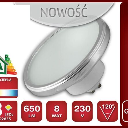 Żarówka LED ES111 8W 230V GU10 - ciepła 