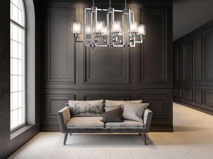 LAMPA WISZĄCA CHROMOWANA MANHATTAN PRO LDP 8012-8 (CHR)