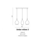 Lampa wisząca Amber Milano 3 Azzardo 2285-3P lampa z metalu oraz chromowanego szkła - 3