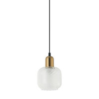 Lampa wisząca Lamezia PND-67594-1-BRO+CL  nowoczesna transparentny klosz oprawka antyczny brąz