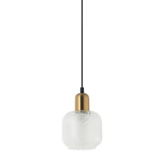 Lampa wisząca Lamezia PND-67594-1-BRO+CL  nowoczesna transparentny klosz oprawka antyczny brąz