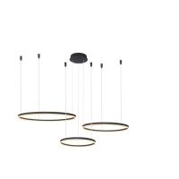 Lampa wisząca HALO PENDANT 100+80+60 CCT BK + REMOTE CONTROL czarna Azzardo AZ4975