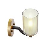 Kinkiet VIGATTO W1 LUMINA DECO LDW 1224-1 (BK+MD) mosiądz podwójny klosz loft - 4