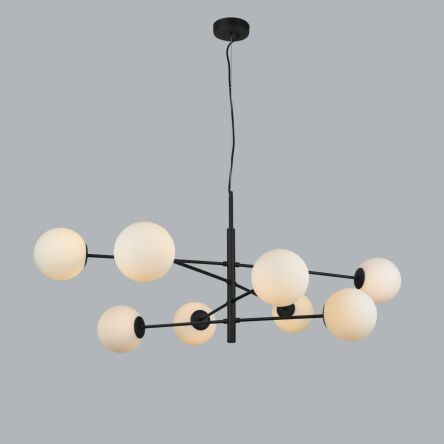 Lampa wisząca OVIEDO 8 AZ4422 Azzardo metal szkło czarna G9