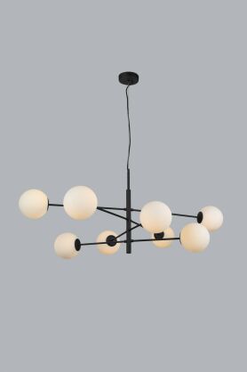 Lampa wisząca OVIEDO 8 AZ4422 Azzardo metal szkło czarna G9