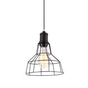 Lampa wisząca Synthia MDM2264-1 Italux styl vintage lampa ma kolor czarny klosz jest z drutu o nietypowym kształcie