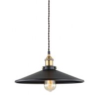 Lampa wisząca Verda - MDM-3458/1L BK+GD   Italux w surowym stylu industrialnym metalowy klosz czarny z ozdobnymi złotymi elementami