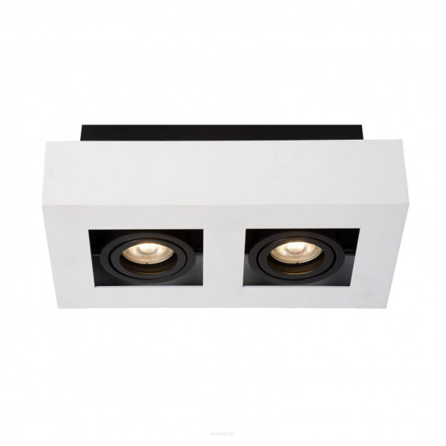 Lampa sufitowa CASEMIRO IT8001S2-WH/BK Italux NATYNKOWA BIAŁO / CZARNA  WYKONANA Z METALU I ALUMINIUM GU10x2