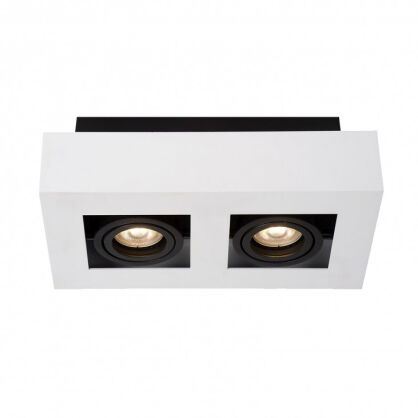 Lampa sufitowa CASEMIRO IT8001S2-WH/BK Italux NATYNKOWA BIAŁO / CZARNA  WYKONANA Z METALU I ALUMINIUM GU10x2