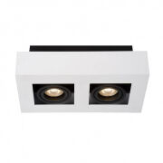 Lampa sufitowa CASEMIRO IT8001S2-WH/BK Italux NATYNKOWA BIAŁO / CZARNA  WYKONANA Z METALU I ALUMINIUM GU10x2