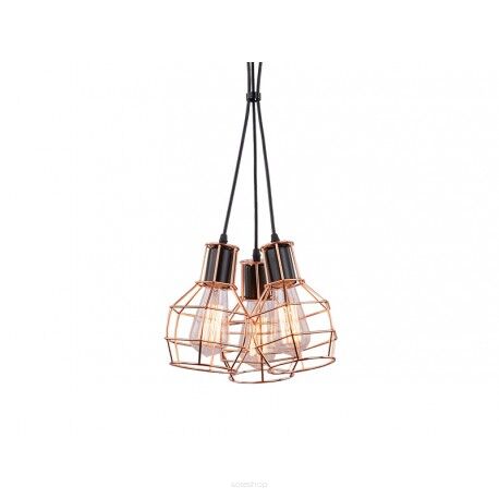 Lampa wisząca Carron AZzardo MD50148-3  AZ1660 wykonana z najwyższej jakoście metalu w kolorze miedzi