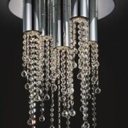 Plafon Larix MX93708-5A Italux eleganckie klosze z metalu w kształcie tub spod nich wyłaniają się kryształki podsufitka na kole