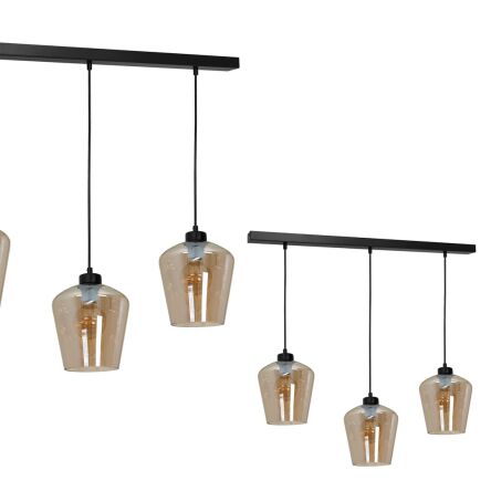 Lampa wisząca SANTIAGO AMBER 3 bursztynowe klosze 3xE27 MLP6610