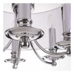 Lampa wisząca Abu Dhabi - P05406WH COSMO Light nowoczesna lampa z metalową podstawą o wykończeniu chromowanym biały okrągły abażur w kształcie tuby 50 cm średnicy - 3