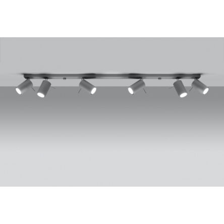LAMPA SUFITOWA LISTWA SUFITOWA  RING 6L Szary SOLLUX  Lampa Ścienna NOWOCZESNY stal  SL.0454 metalowa lampa  SOLLUX LIGHTING tuby