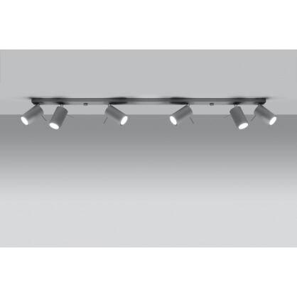 LAMPA SUFITOWA LISTWA SUFITOWA  RING 6L Szary SOLLUX  Lampa Ścienna NOWOCZESNY stal  SL.0454 metalowa lampa  SOLLUX LIGHTING tuby